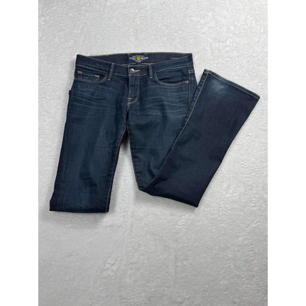 Lucky Brand Cate Boot Ankle Jeans Womens 4/27 Dark Wash Denim Bootcut Mid‎ Rise